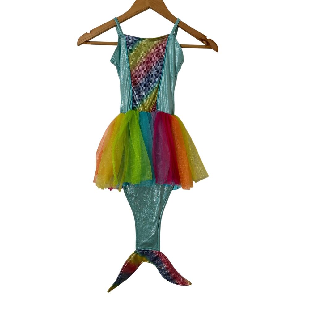 Mermaid Costume Sea Blue Colorful Tutu and Mermaid Tail Size 5-6 Years Halloween